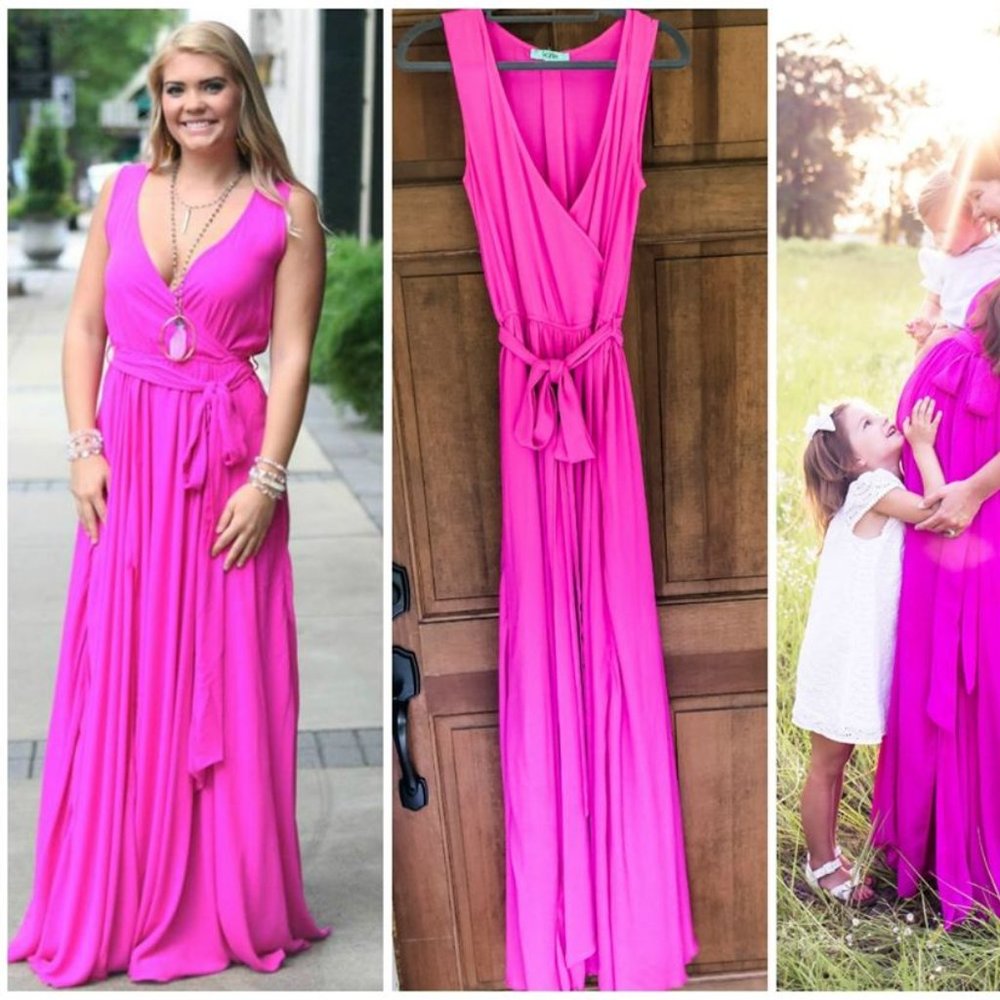 Karlie Fuschia Sash Dress